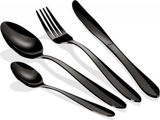 Berlinger Haus Cubiertos De 24 Piezas Berlinger Haus Bh-2630 Espejo Negro