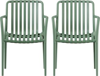 DRAWER Lote de 2 sillones para interior/exterior de pl&aacute;stico - Verde