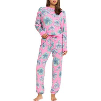 Honeydew Intimates Star Seeker Brushed Jersey Pajamas in Rosette Floral at Nordstrom, Size X-Small