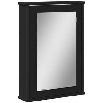 vidaXL Bathroom Mirror Cabinet Black 42x12x60 cm Engineered Wood Vidaxl