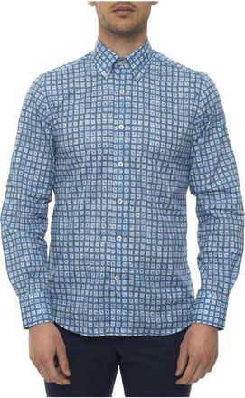 Canali Casual Shirt - Heren - Casual Overhemden - Blauw - 3XL - Katoen - Overhemden