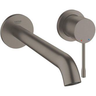 GROHE Essence Miscelatore monocomando a parete per lavabo, 2 fori misura L, Grafite dura spazzolata (29193AL1)