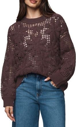 Splendid Magnolia Floral Open Stitch Sweater in Washed Plum at Nordstrom Rack, Size X-Small