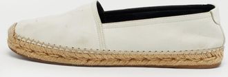 Saint Laurent Saint Laurent Cassandre Size 37 White Leather Espadrille Flats
