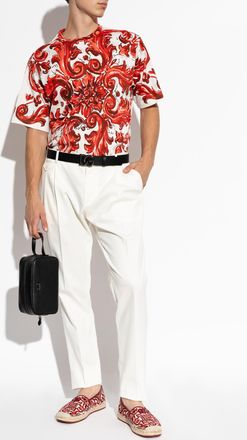 Dolce & Gabbana T-shirt With Majolica Print, Mens, Red