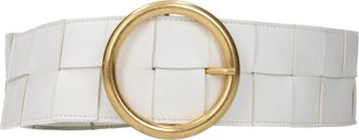 Bottega Veneta Damens Wei&szlig;er Lederg&uuml;rtel