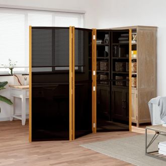 vidaXL Biombo Divisor De 3 Paneles Negro 210x180 Cm Vidaxl
