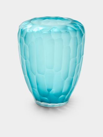 Micheluzzi Glass Goccia Acqua Bamboo Hand-Blown Murano Glass Vase (9in/23cm)