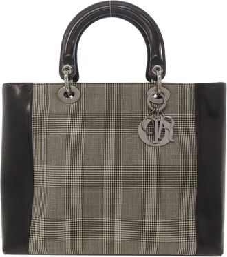 Dior Lady Dior Black Canvas Tote Bag (Pre-Owned)