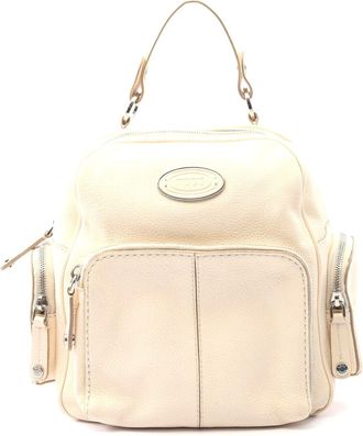 Tod's Tods Leather Backpack White
