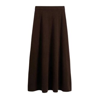 Roberto Collina Midi Skirt - female - Roberto Collina - Midi Skirts - Brown - M - Skirts