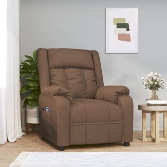 vidaXL Sill&oacute;n Reclinable El&eacute;ctrico De Tela Marr&oacute;n Vidaxl