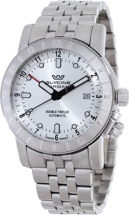 Glycine Airman Double Twelve Automatic Silver Dial Mens Watch GL0555