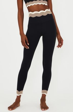Beach Riot Stacy Scallop Colorblock Rib Leggings in Mystic Colorblock at Nordstrom, Size X-Small