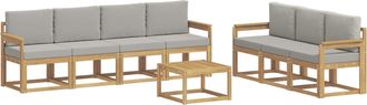vidaXL Conjunto De Sof&aacute;s De Exterior 8 Uds. Blanco Y Gris Claro Vidaxl
