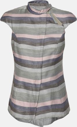 Emporio Armani Multicolor Striped Cotton Sleeveless Vest