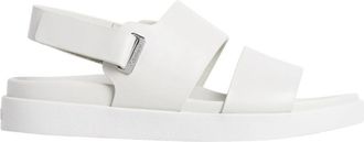 Calvin Klein Beige Platte Sandaal Eyel - Dames - Sandalen - Beige - 40 EU - Schoenen