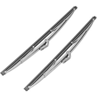 OEM Escobillas Limpiaparabrisas Delanteras Universales Crezuo De 12 Pulgadas/30,48 Cm, De Acero Inoxidable Pulido Color Plata