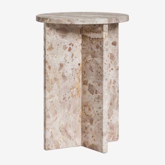 Sklum Mesa Auxiliar Redonda &Oslash;35 Cm En M&aacute;rmol Mencia Sklum