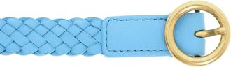 Bottega Veneta Womens Intrecciato Nappa Belt Blue Leather