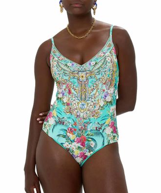 Camilla V Neck Underwire One Piece In Gardens Of Queluz