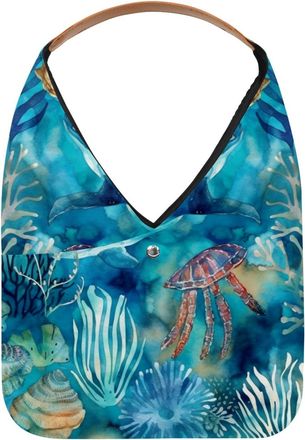 Generic Sea Turtle Reusable Lightweight Grocery Bags - Foldable Into Compact Pouch, Washable & Sturdy, Multipurpose for Shopping and Travel