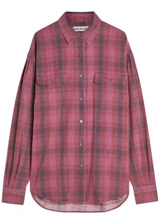 Our Legacy Dime Plaid Flannel Shirt - Red - 38 (UK10 / S)