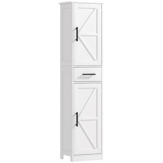 HOMCOM Columna de ba&ntilde;o 40x30x170 cm blanco