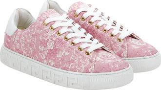 Versace Barocco Jacquard Greca Low Top Sneaker in Pink Multicolor Oro at Nordstrom, Size 8.5Us