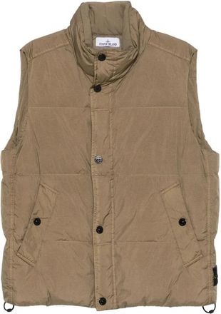 Stone Island Outwear Gilet - Heren - Bodywarmers - Bruin - L - Nylon - Jassen