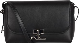 Courr&egrave;ges Icotype Leren Tas - Dames - Schoudertassen - Zwart - ONE Size - Leer - Tassen