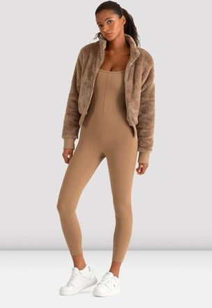 Bloch Ladies Apex Sherpa Jacket, Dark Almond