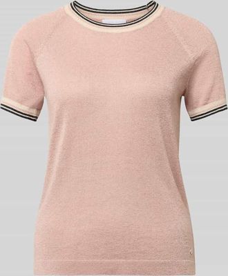 Jake*s Regular Fit T-Shirt aus Viskose-Mix in Strick-Optik in Hellrosa, Gr&ouml;&szlig;e XL