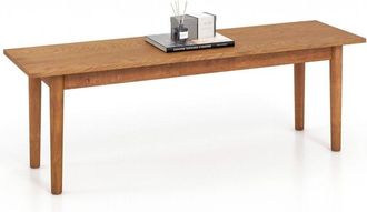 Costway Costway - Indoor Solid Wood Dining Bench Entryway Bench w/ Rubber Wood Legs