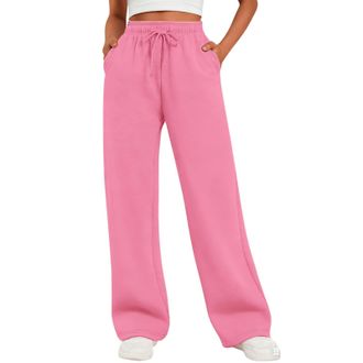 Generic Joggers For Women Uk Womens Clothing Ladies Jogging Bottoms With Pockets Running Sweatpants Workout Gym Sports Fleece Lined Tracksuit Bottoms Wide Leg