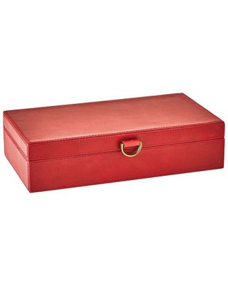 Global Views Marbled Leather D Ring Box