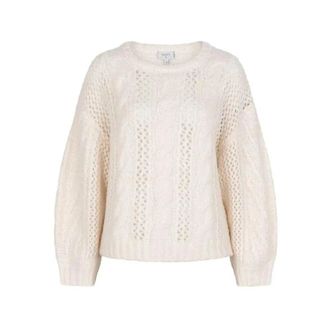 Dante6 Rondgebreide trui - Dames - Ronde hals truien - Beige - S - Wol - Truien & Vesten