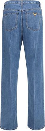 Valentino Mens Blue Cotton Straight-Leg Jeans Clothing