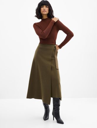 Icone Womens Thick knit wraparound skirt