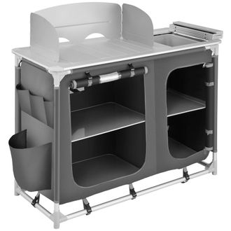 TecTake Cocina de camping 116 x 52 x 107 cm aluminio gris