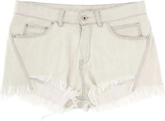Rick Owens Denim Shorts met schuine afsnijdingen - Dames - Denim shorts - Beige - W27 - Denim - Korte Broeken