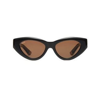 Vada Jewelry Catfish Sunglasses in Black Onyx Gold at Nordstrom