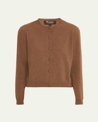 Loro Piana Classic Baby Cashmere Crewneck Cardigan