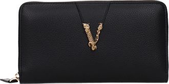 Versace Damens Geldb&ouml;rse Leder Schwarz