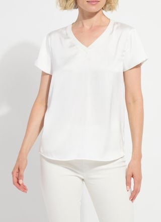 Lyss&eacute; Saori V Neck Mix Media Top