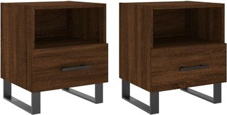 vidaXL Bedside Cabinets 2 pcs Brown Oak 40x35x47.5 cm Engineered Wood vidaXL
