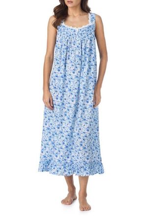 Eileen West Ballet Sleeveless Cotton Nightgown in Pink/blue Lilac at Nordstrom, Size X-Small