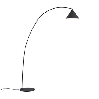 QAZQA Qazqa L&aacute;mpara De Pie Retro Negra Con Interior Blanco - Triangolo