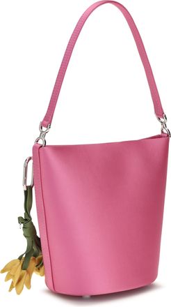 Self Portrait Womens Bucket Bag Satin Pink Polyester