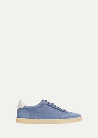 Brunello Cucinelli Mens Suede T-Toe Low-Top Sneakers